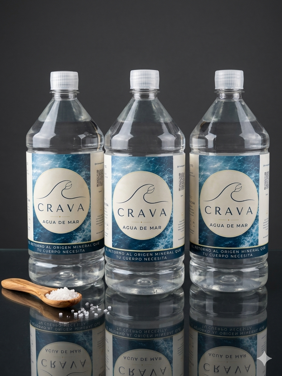 6 Botellas de Agua de Mar CRAVA x 1 lt